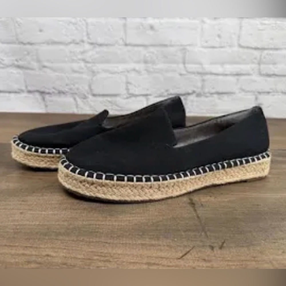 Joie NWOT Black Slip-On Espadrille Platform Loafers size 8